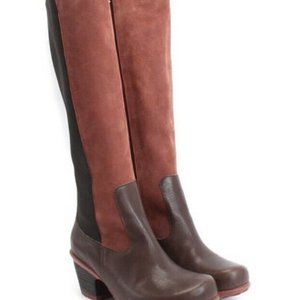 JOHN FLUEVOG HOPEFULS BLOSSOM BOOTS Size 8.5 RED/RUST/BURGUNDY & BLACK